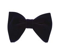 Lovacely Mens Oversized Velvet Bow Tie Solid Color Formal Tuxedo Pre-Tied Big Bowtie, Dark Navy, One size