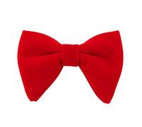 Lovacely Mens Oversized Velvet Bow Tie Solid Color Formal Tuxedo Pre-Tied Big Bowtie, Red, One size
