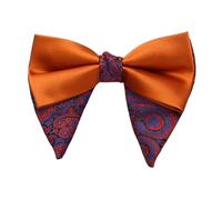 Lovacely Men's Pre Tied Formal Oversized Bow Ties Solid Color & Paisley Tuxedo Bow Tie Adjustable Satin Two-Layer Big Bowtie, Orange, One Size