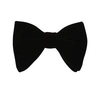 Lovacely Mens Velvet Bow Tie Solid Color Formal Tuxedo Pre-Tied Big Bowtie, Black, One size