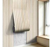 LOVADA 3D Peel and Stick Wall Panels PVC Grille Slat 200"x15.8" 510x40cm Self-Adhesive Wall Sticker Soundproof Paneling for Walls and Ceiling in Faux Herringbone Oak Texture