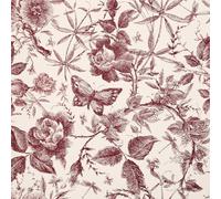 LOVADA Peel and Stick Drawer Liner Contact Paper Wallpaper Removable Self Adhesive Vintage Rose Floral Butterfly Sketched Design for Dresser Cabinet Shelf Renter Friendly Burgundy Red Maroon 40*500cm