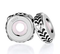 LOVANS 2 PCS 925 Sterling Silver Rubber Spacer Stopper Bead for Europe Bracelets Jewelry Gift for Her Women (Pattern)