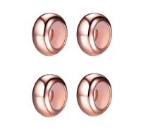 LOVANS 4 PCS 925 Sterling Silver Rubber Spacer Stopper Beads for European Bracelets(Rose