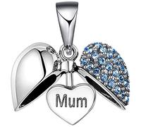 LOVANS 925 Sterling Silver I Love You Heart Charm Bead For DIY Jewellery Fit European Bracelet Necklace (Blue-2)