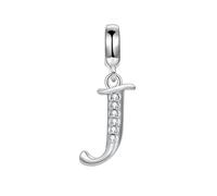 LOVANS Bead Alphabet Charms with 925 Sterling Silver DIY Letter Initial J Dangle Charm Beads fit European Bracelets Jewelry Gifts for Women