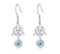 LOVANS Celtic Knot Dangle Earrings for Women 925 Sterling Silver Moonstone Drop Earrings Teardrop Hypoallergenic Earrings Moonstone Jewellery Mothers Day Gifts for Women Mother Daughter