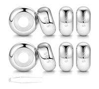 LOVANS Charm Stoppers with 925 Sterling Silver 8PCS Rubber Stoppers Bead for DIY Bracelets Clip Spacer Charm Gifts for Women Wifes