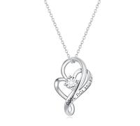 LOVANS Necklaces for Women 925 Sterling Silver Heart Pendant Silver Necklace l LOVE YOU 3000" Choker Necklaces Birthday Anniversary Christmas Jewellery Gifts for Women Mum Wife Her