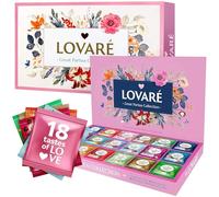 LOVARE Flower Assorted Tea Variety Pack 90 Pack, 18 Tastes - Made in Ukraine - Tea Bags Individually Wrapped - Royal Dessert, Alpine Herbs, Berry Jam Variety Pack (5 Pack)