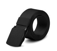 Lovarma Tactical Belt Nylon Web Belt Heavy Duty Non Metal Plastic Buckle, Black, M(Waist34"-40"Width1.5")