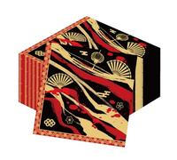 Lovarywow Hibachi Birthday Party Decorations, 50 Sheets Hibachi Party Napkins Disposable Supplies, Asian Japanese Style Paper Napkins Tableware Decor for Birthday Baby Shower (Size 6.5 Inch)