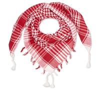 LOVARZI Shemagh Desert Scarf Red and White for Men Women Cotton - Palestinian Arabic Keffiyeh - Christmas Scarves Gifts