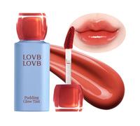 LOVB LOVB Korean Lip Colour, Pudding Glow, Long-Lasting Lip Gloss Colour for Intense Shine, Moisturising, Highly Pigmented
