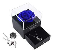 LOVCAS Birthday Gifts for Women,Preserved Real Rose Gift Box with I Love You Necklace,Mother's Day Gift from Son Daughter,Fresh Flower with Necklace for Wife,Mum,Anniversary