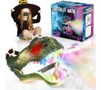 Lovchil Dino Mask with Sound & Spray - Multiple Light Modes, Cosplay Funny Christmas Gifts for Men, Women, Adults, Kids