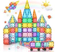 Lovchil Magnetic Building Blocks 61 Pieces Magnetic Building Blocks from 3+ Years Magnetic Toy Preschool Learning Montessori Children's Toy for 3 4 5 6 7 8 Years Old Boys and Girls
