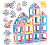 Lovchil Toys for 2 Year Old Girls Magnetic Building Blocks, Magnetic Tiles Building Construction Set STEM Montessori Toys, Preschool Toy for 3 4 5 6 7 8 Year Old Girls Boys Kids Toddler Birthday Gift