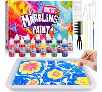 Lovchil Water Marbling Paint Kit for Kids, Arts and Crafts for Kids 6-12 Toys for 7-12 Year Old Girls Gift Paint Craft Kits for Kid 6 7 8 9 10 11 12 Year Old Girls Boys Birthday Gift DIY Ideas