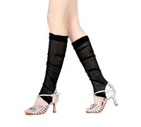 Lovdaswi Ballet Leg Warmers for Women Knitted Calf Socks for Yoga Dance Sports, Black-thin, Medium