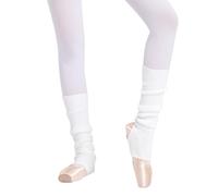 Lovdaswi Ballet Leg Warmers for Women Knitted Calf Socks for Yoga Dance Sports, White-short, Medium