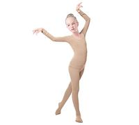 Lovdaswi Girls Thermal Sets Tops & Pants Children Base Layer for Dance, Nude, L