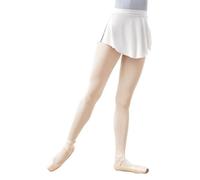 Lovdaswi Women Soft Mesh Side Split Short Ballet Dance Skirt, White, Small