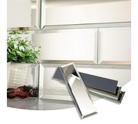 Lovdeco Mirror Tiles Beveled Underground Backsplash 3" x 12" Kitchen Bathroom Tiles (20 Pieces, 5 Sqm)