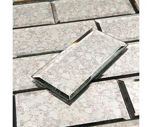 Lovdeco Peel & Stick Antique Beveled Mirror Tile Subway Mirror Glass 3x6 Inch Kitchen Bathroom Wall (40 Pieces, 1.5 Sq.ft)