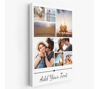 Love 2 Be Personal Personalised Canvas Portrait Photo Collage - Add Photos & Custom Text - Choose Colour, Font Style, Text Colour & Border Style - Custom Canvas Print | L2BP (8 Photos)
