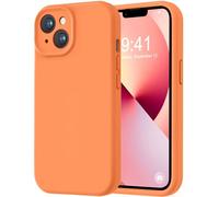 LOVE 3000 Designed for iPhone 13 Case, Premium Silicone with [Soft Anti-Scratch Microfiber Lining] Shockproof Protective Phone Case for Lanyard Women Men Girls 6.1", Bright Orange