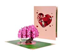Love 3D Popup Tree Greeting Card Valentines Day Invitation for Festival New Year Holiday Party Message Wedding Celebratory Card