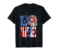 Love 4th of July US Flag King Charles Spaniel Sunglasses T-Shirt