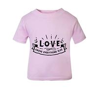 Love Above Everything Else (Romantic Quotes for Couples, Anniversary) Short Sleeve Cotton Toddler t Shirt, 1-2 Years, Pastel Pink