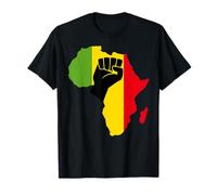 Love Africa Black Power Raised Fist Africa Map Rasta Colors T-Shirt