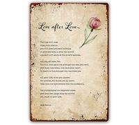 Love After Love Poem Wall Art Metal Sign Derek Walcott Quotes Wall Art Poetry Posters Contemporary Christmas Decorative S for Dining Room Artwork for Home Print 12x16 Inch