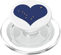 Love Alaska State Heart Flag PopSockets PopGrip for MagSafe