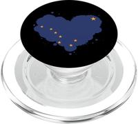 Love Alaska State Heart Flag PopSockets PopGrip for MagSafe