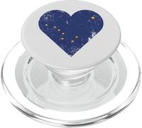 Love Alaska State Vintage Heart Flag PopSockets PopGrip for MagSafe
