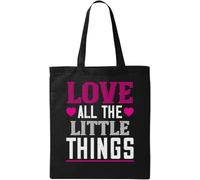 Love all the little thing Natural Ecological Cotton Tote Bag Black