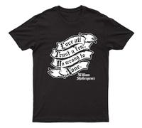 Love All Trust A Few Do Wrong to None Mens T Shirt Funny Graphics Shakespeare Quote Saying Tee T-Shirt Black XXL