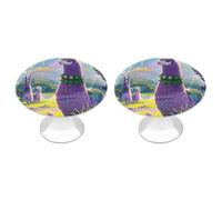 Love Alpaca Purple Cabinet Knobs, 2-Pack Silver Stainless Steel Drawer Pulls with Screws, Elegant Hardware for Dressers, Kitchen,Cabinets & Desks