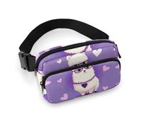Love Alpaca Purple Fanny Pack for Women Men Adjustable Waist Bag Belt Bag for Travel Sports Hiking, style, 20x13cm