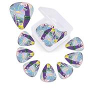 Love alpaca purple Guitar Picks 12 Pack with Organizer Box, 0.46 0.71 0.96 mm Includes Thin Medium Heavy Thickness,Abstract Guitar Pick Plectrums for Electric Guitar Ukulele Bass