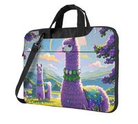 Love Alpaca Purple Laptop Bag 13-15.6Inch, 360° Protective Laptop Sleeve Case Shockproof Messenger Shoulder Bag Waterproof Computer Case Carrying Cover Briefcases for Men Women