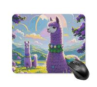 Love Alpaca Purple Mouse Pad Square Mouse Mat Non-Slip Rubber Base Mousepad Wireless Mice Mat for Gaming, Office & Home, Waterproof Mouses Mats for Laptop/Desktop 20 * 25cm