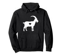 Love Alpine Goat Animal Heart Silhouette Pullover Hoodie