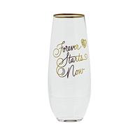 Love Always Forever Starts Now Toasting Glasses Set 2, Multi-Colour, 65 x 65 x 165 cm