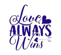 Love Always wins Happy Valentine Day Quotes Mug Design Wall Decals PVC 67.2x73.4cm Do not Damage The Wall Surface DarkBlue