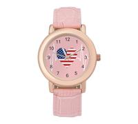 Love American Heartbeat Women's Wrist Watch Fashion Alloy Quartz Watch with Strap Easy to Read